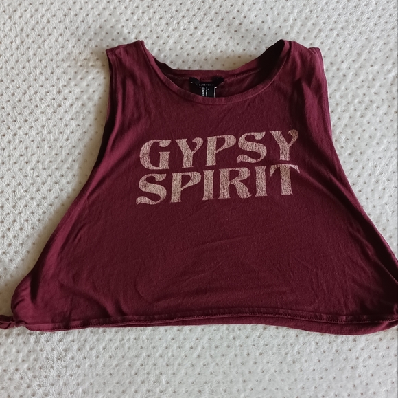 💙Gypsy Spirit maroon crop top that ties on each side, size small - Picture 6 of 13